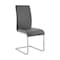 Armen Living Amanda Contemporary Side Chair in Gray Faux Leather and Chrome Finish, PK2 LCAMSIGR - alternate 7